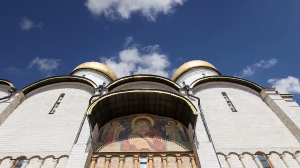 Assumption Katedralen Domkyrka Dormition Uspensky Sobor Mot Himlen Insidan Moskva — Stockvideo