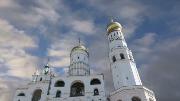 Ivan Grote Klok Tegen Hemel Kremlin Van Moskou Rusland Unesco — Stockvideo