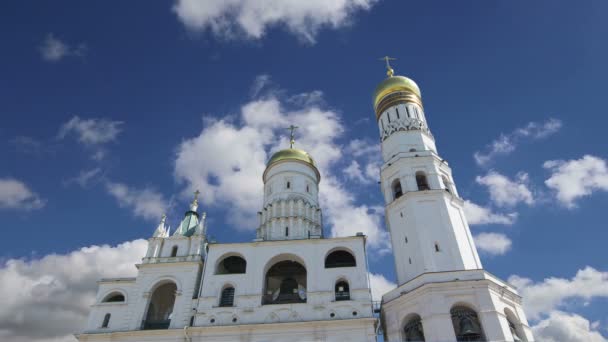 Ιβάν Μεγάλη Καμπάνα Ενάντια Στον Ουρανό Κρεμλίνο Της Μόσχας Ρωσία — Αρχείο Βίντεο