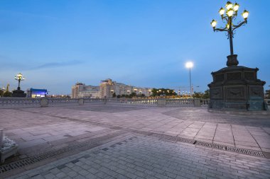Mesih İsa Katedrali (gece görünümü), Moskova, Rusya Federasyonu