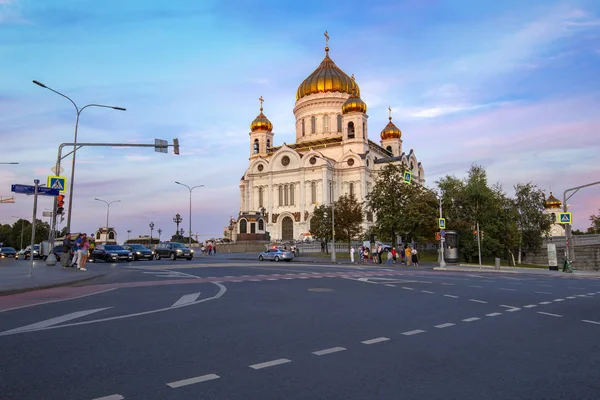 Moskva Augusti 2018 Kristus Frälsarens Katedral Night View Moskva Ryssland — Stockfoto