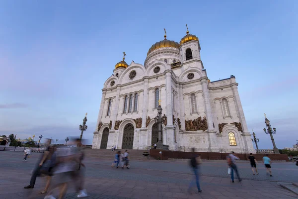 Kristus Frälsarens Katedral Natten Moskva Ryssland — Stockfoto