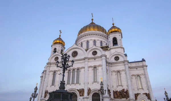 Kristus Frälsarens Katedral Natten Moskva Ryssland — Stockfoto