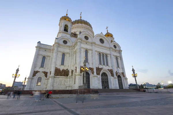 Catedral Cristo Salvador Por Noche Moscú Rusia — Foto de Stock