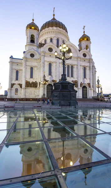 Cattedrale Cristo Salvatore Notte Mosca Russia — Foto Stock