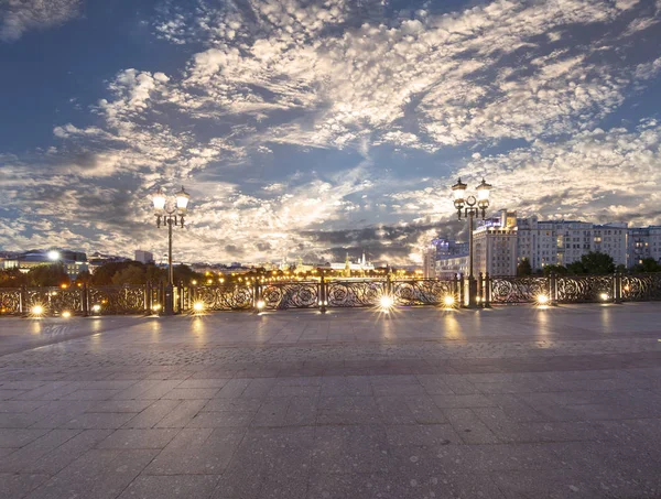 Cremlino Notte Mosca Russia Vista Più Popolare Mosca — Foto Stock