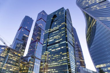 Moskova, Rusya 15 Ağustos 2017: Uluslararası İş Merkezi Gökdelenleri (City), Moskova, Rusya