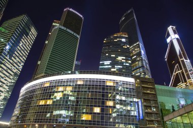 Moskova, Rusya 15 Ağustos 2017: Uluslararası İş Merkezi Gökdelenleri (City), Moskova, Rusya