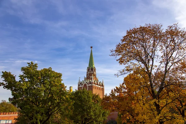 Troitskaya Torony Szentháromság Torony Moszkvai Kreml Oroszország Nap Belsejében — Stock Fotó