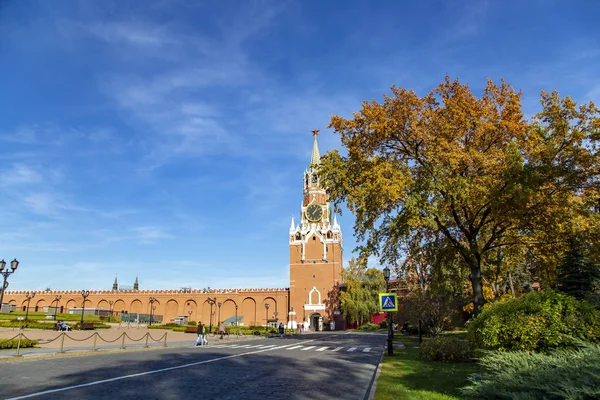 Spasskaya Tower Moskwie Kremlin Dzień — Zdjęcie stockowe