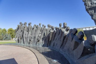 Moskova, Rusya Eylül 16, 2014: Anıt Poklonnaya Hill Zafer Parkı'nda halkların trajedisi (Gora), Moskova, Rusya- faşist soykırım kurbanları anısına kurulan   