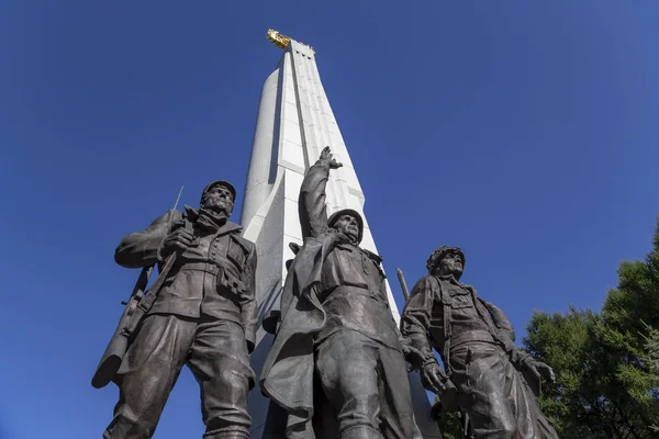 Moscú Rusia Septiembre 2014 Monumento Los Países Coalición Hitler Alley — Foto de Stock