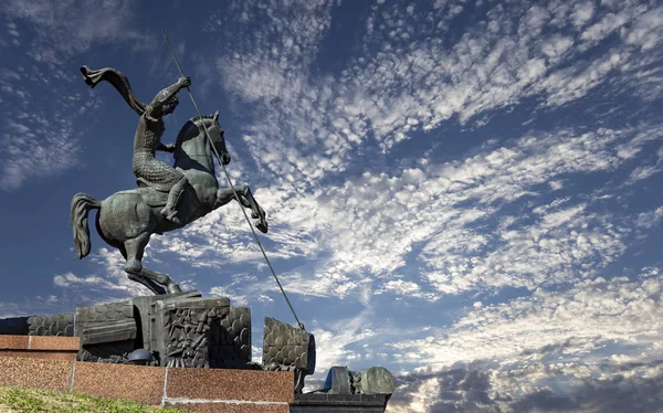 Moscú Rusia Septiembre 2014 Monumento San Jorge Matando Dragón Colina —  Fotos de Stock