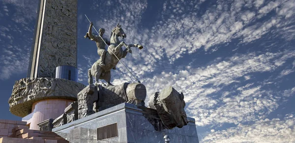 Moscow Rússia Setembro 2014 Monumento São Jorge Matando Dragão Colina — Fotografia de Stock