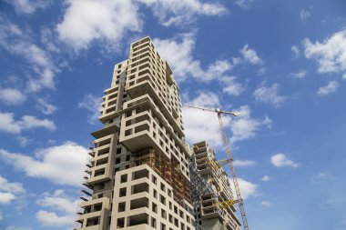 İnşaat alanı manzarası, endüstriyel görüntü. Moskova, Rusya    