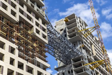 İnşaat alanı manzarası, endüstriyel görüntü. Moskova, Rusya    