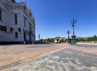 Moskova, Rusya 26 Mayıs 2018: Kurtarıcı İsa Katedrali'nin Görünümü (gün), Moskova, Rusya