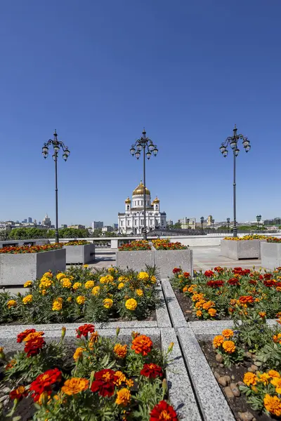 Вид Храм Христа Спасителя День Москва Россия — стоковое фото