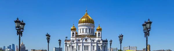 Tekintettel Megváltó Krisztus Székesegyház Nap Moszkva Oroszország — Stock Fotó