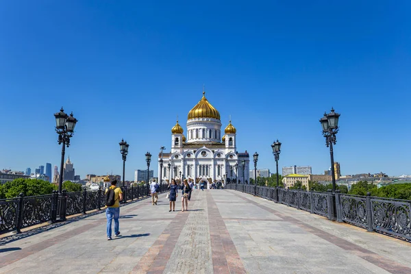 Moskou Rusland Mei 2018 Christus Heiland Kathedraal Patriarshy Bridge Dag — Stockfoto