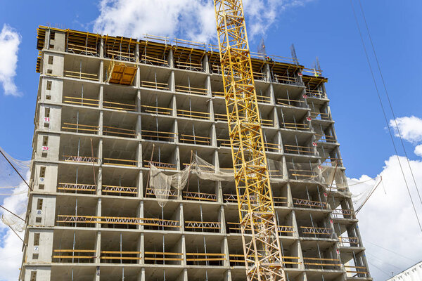 Multi-storey building under construction (new residential complex), Moscow, Russia  