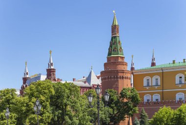 Moskova Kremlin, Rusya (gün). Alexander bahçesinden görünüm