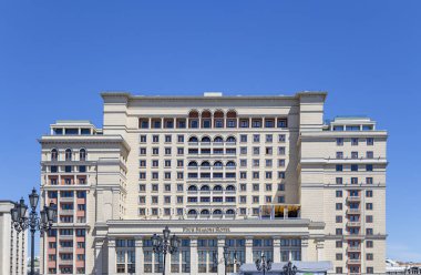 eski hotel moskva modacı kare üzerinden Doğu cephe görünümü. Moscow, Rusya Federasyonu