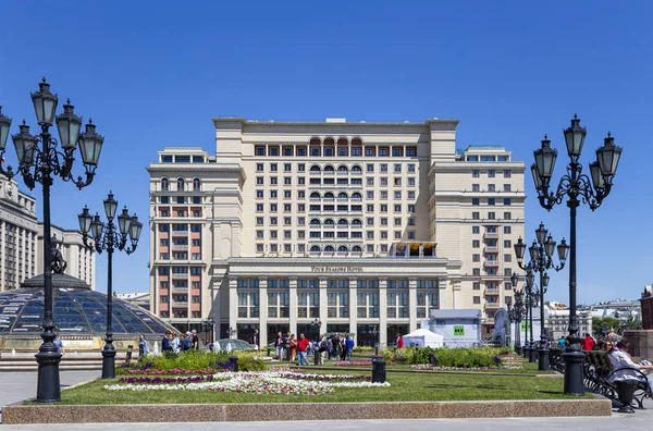 Moscú Rusia Junio 2018 Fachada Del Hotel Four Seasons Hotel — Foto de Stock