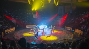 Moskova, Rusya - 13 Temmuz 2019: Moskova Devlet Sirki'nde Sunum (Göster), Rusya  