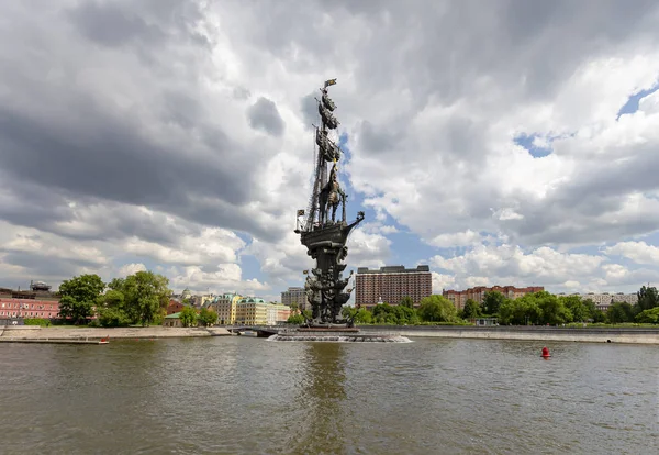 Moscow Russia May 2018 Moskow Moskva River Peter Great Statue — Stock Photo, Image