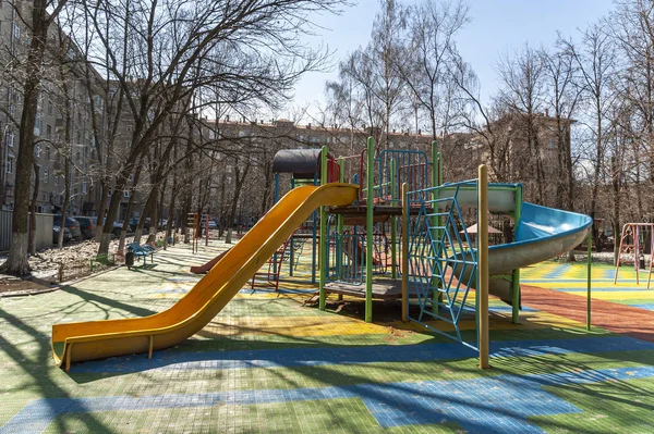 Öffentlicher Spielplatz Einem Sonnigen Tag Moskau Russland — Stockfoto