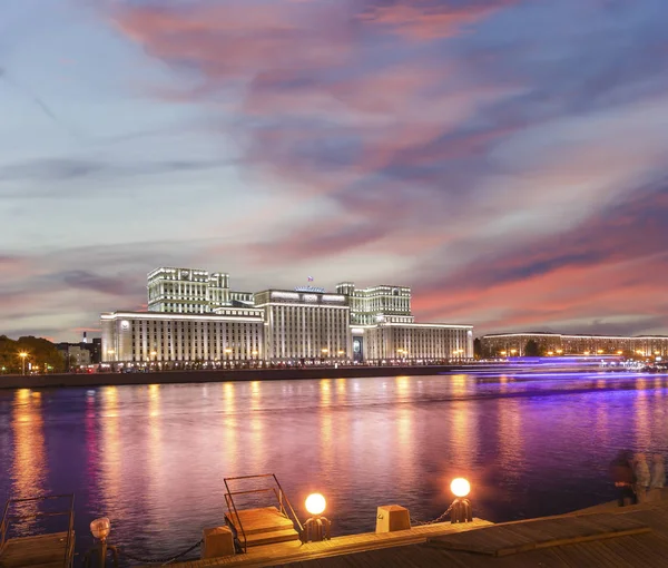 Bâtiment Principal Ministère Défense Fédération Russie Minoboron Nuit Est Organe — Photo