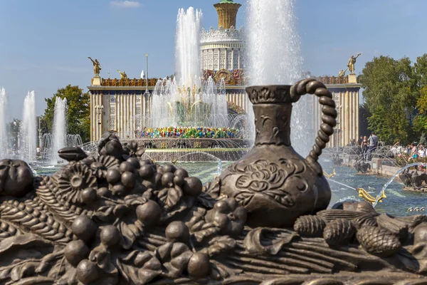 Moskou Rusland Augustus 2019 Fontein Steen Bloem Bij Vdnkh Moskou — Stockfoto