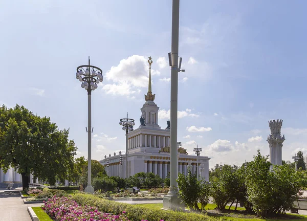 Moscow Rússia Agosto 2019 Central Pavilion Território Vdnkh Centro Exposições — Fotografia de Stock