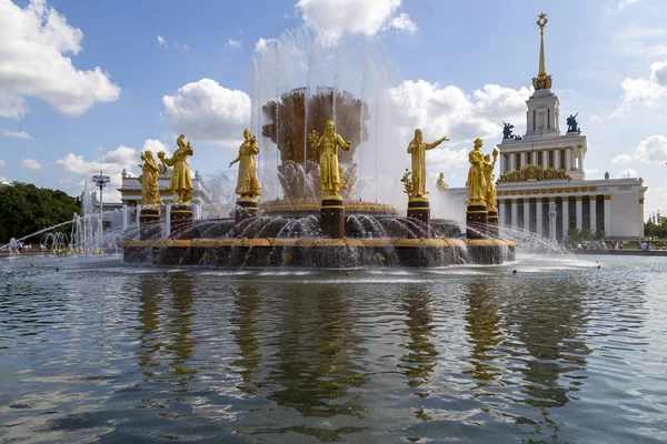 Moscow Russia August 2019 Fountain Friendship Nations 1951 Project Fountain — Stock Photo, Image