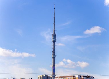 Televizyon (Ostankino) kulesi, Moskova, Rusya. Popüler turistik simgesel yapı     