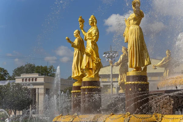 Vdnkh 全ロシア展示センター モスクワ ロシアの国 1951年 Topuridze Konstantinovsky の建築家による噴水のプロジェクト 友情の泉します — ストック写真