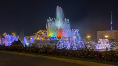 Çeşme VDKNh Moskova'da taş çiçeklere. Kalıcı bir genel amaçlı fuar, Moskova, Rusya (tüm Rusya Fuar alanı olarak da adlandırılır) VDKNh olduğunu   