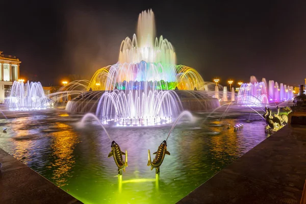 モスクワで Vdnkh で噴水石の花 Vdnkh また呼ばれるすべてロシア展覧会中心 モスクワ ロシアの永久的な汎用トレード ショー — ストック写真