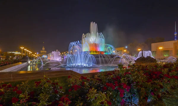モスクワで Vdnkh で噴水石の花 Vdnkh また呼ばれるすべてロシア展覧会中心 モスクワ ロシアの永久的な汎用トレード ショー — ストック写真
