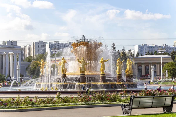 Moskau Russland August 2019 Brunnen Freundschaft Der Nationen 1951 Brunnenprojekt — Stockfoto