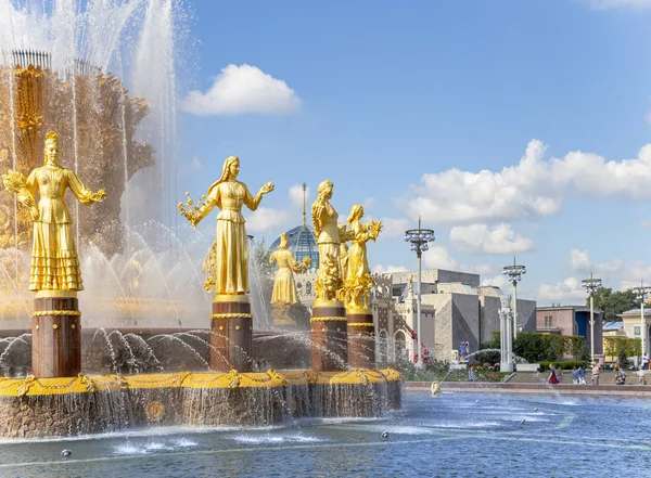 Moskova Rusya Ağustos 2019 Milletlerin Çeşme Dostluğu 1951 Mimarlar Topuridze — Stok fotoğraf