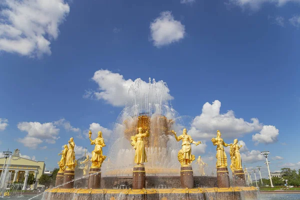 Moskau Russland August 2019 Brunnen Freundschaft Der Nationen 1951 Brunnenprojekt — Stockfoto