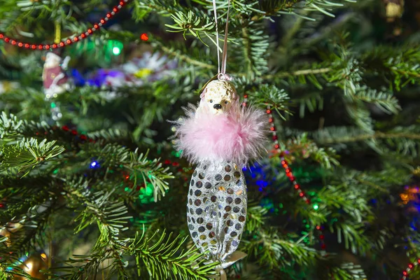 Hermoso Árbol Navidad Con Juguetes Decorativos Navidad —  Fotos de Stock