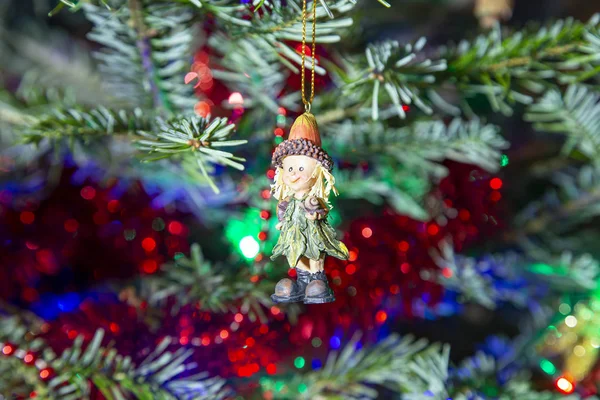 Hermoso Árbol Navidad Con Juguetes Decorativos Navidad —  Fotos de Stock