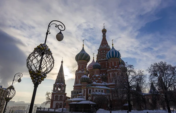 Vasilijkatedralen Temple Basil Den Välsignade Och Jul Nyår Helgdagar Dekoration — Stockfoto
