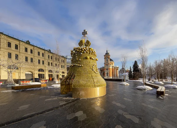 Moskau Russland Januar 2019 Weihnachtsdekoration Auf Zaryadye Park Urban Park — Stockfoto