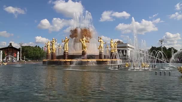Moskova Rusya Ağustos 2019 Milletlerin Çeşme Dostluğu 1951 Mimarlar Topuridze — Stok video