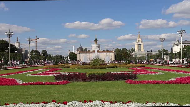 Москва Россия Августа 2019 Года Достопримечательности Территории Вднх Москва Россия — стоковое видео