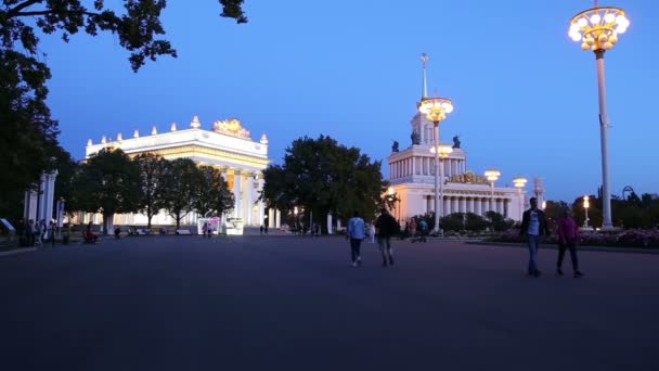 Moskva Ryssland Augusti 2019 Landmärken Vdnkhs Territorium All Russia Exhibition — Stockvideo
